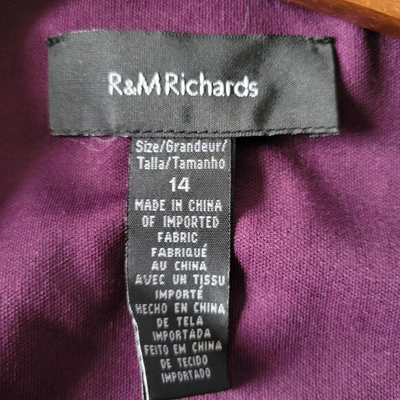 R&M Richards Formal Dress w/ Jacket Set, 14, Plum, Sequins Ruffle Wedding, EUC - Picture 11 of 13